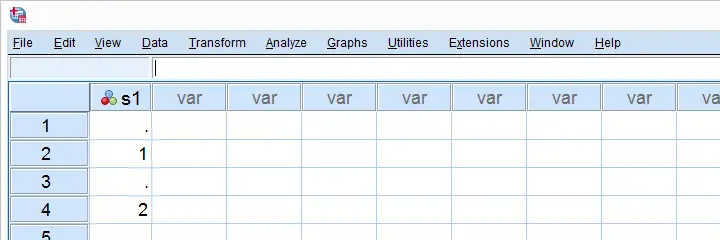 SPSS Alter Type Bug Data View After