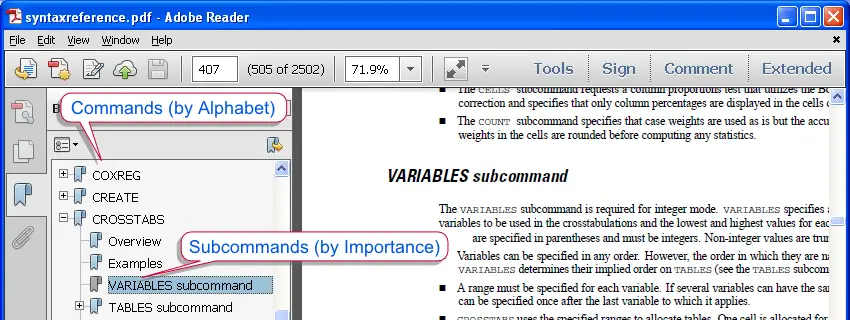 SPSS Command Syntax Reference