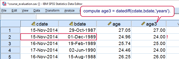 SPSS Compute Age Wrong Way