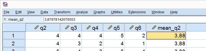 SPSS Mean Center Variable Mean Added To Dataset