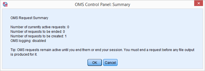 SPSS OMS -