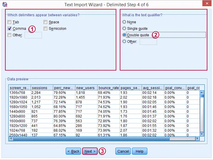 SPSS open .csv data 5