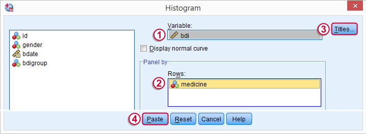 Creating a Split Histogram in SPSS - Step 2