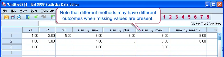 SPSS Sum, Mean and Plus SPSS Sum, Mean and Plus