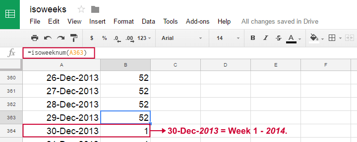 SPSS Week Numbers Googledocs Years